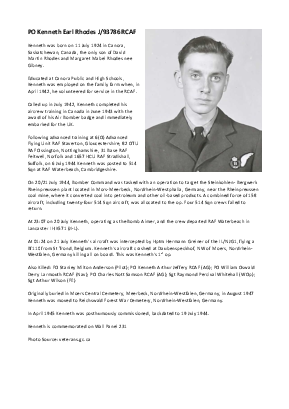 A preview of a PDF biography for Rhodes, Kenneth Earl
